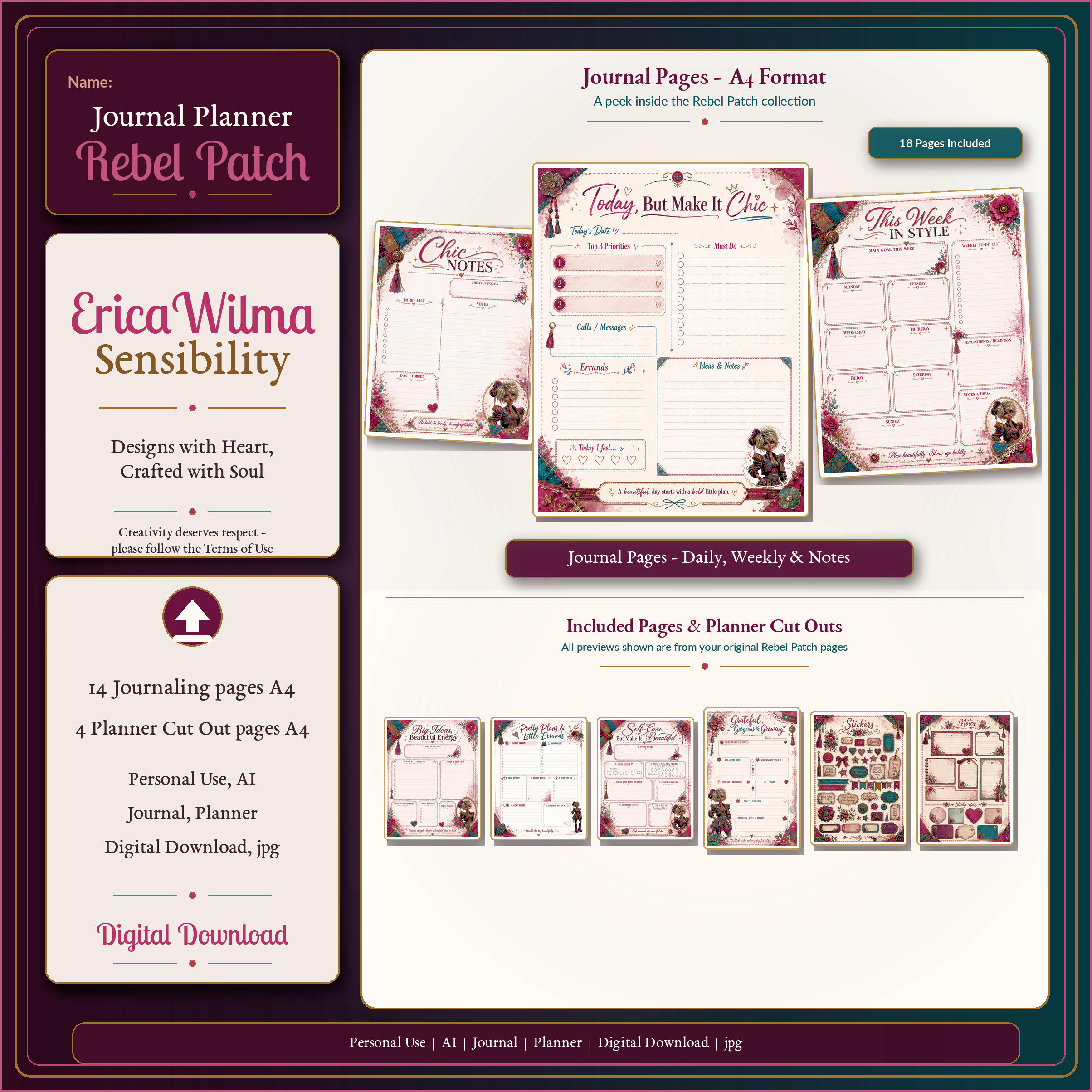 (image for) EW AI Journaling Planner - Rebel Patch 2026